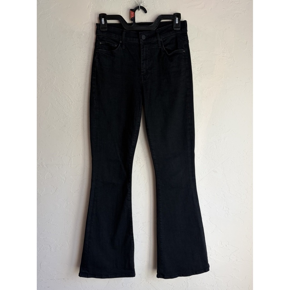 MOTHER Jeans 25 The Weekender Not Guilty Black Stretch Flare 25x30